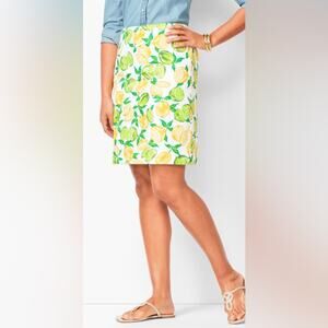 Talbots classic cotton a line sz 6 lemon and lime skirt preppy casual fruit